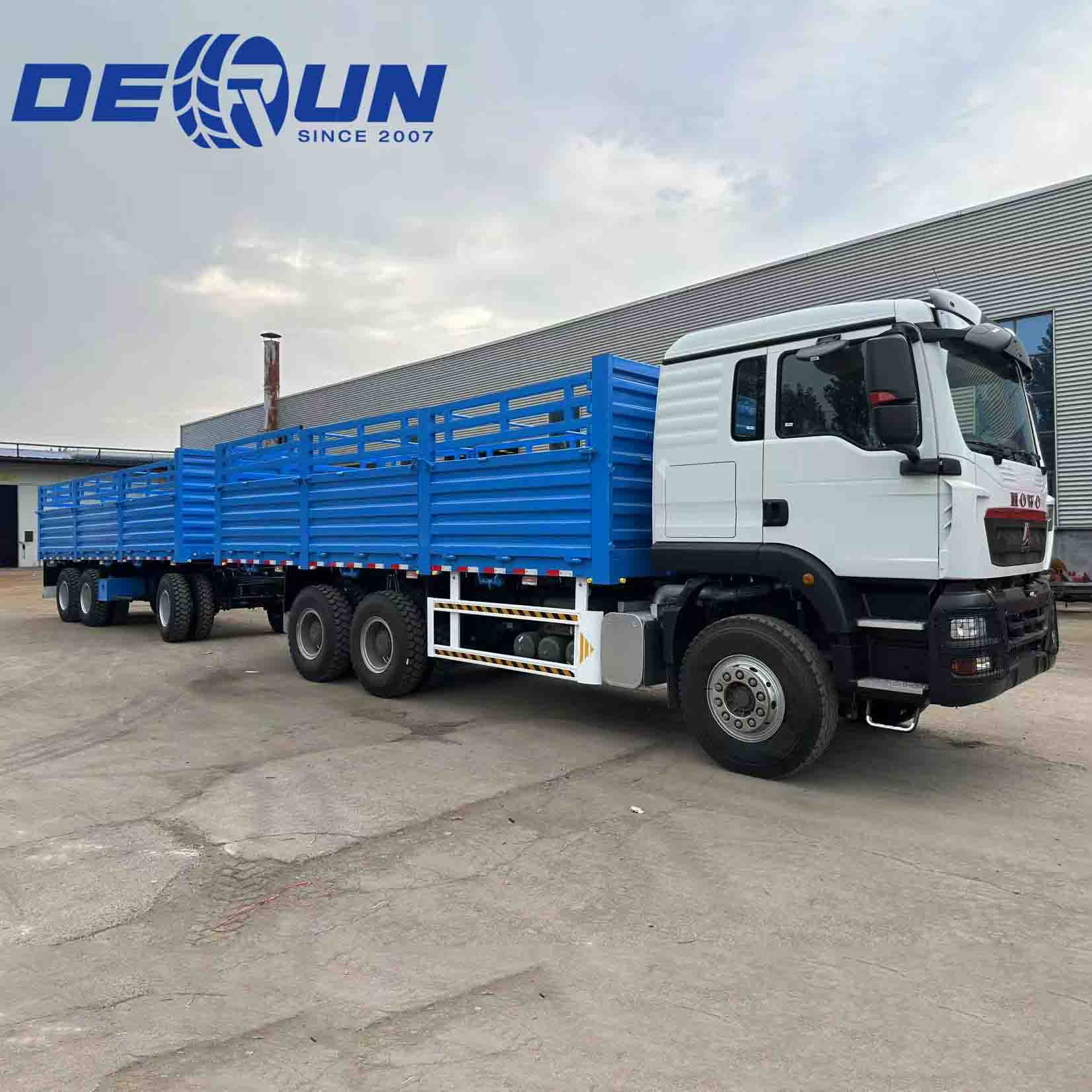 „Sinootruk Howo TX 6X4“ tvoros krovininis sunkvežimis su 3 ašies „Drawbar“ priekaba